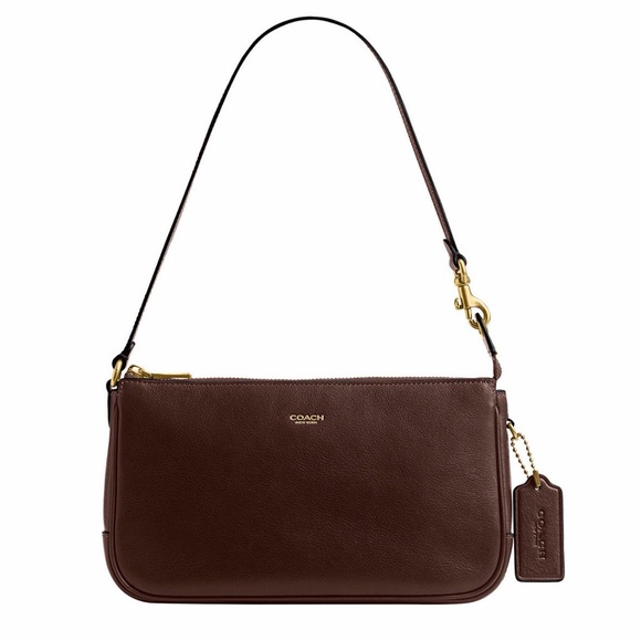 Coach Handbags - Coach Dark Brown Leather Shoulder Bag